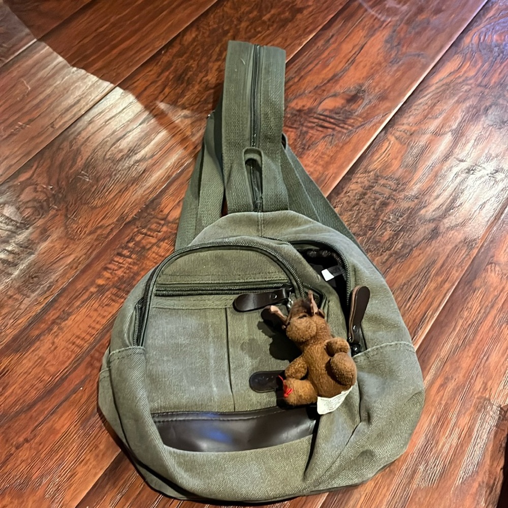 Cute mini green backpack